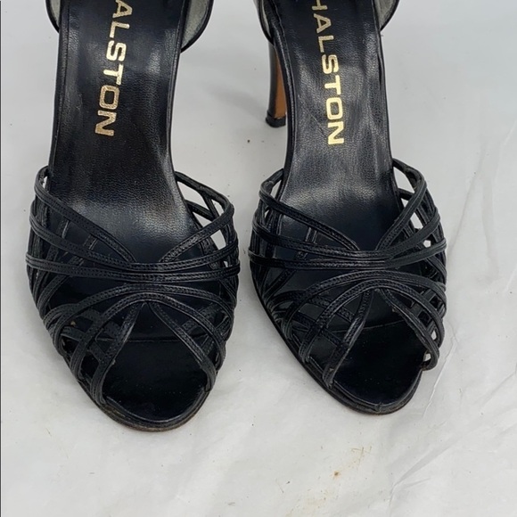 Vintage Halston Sz 5 Peep Toe D’Orsay Heels - Picture 4 of 9